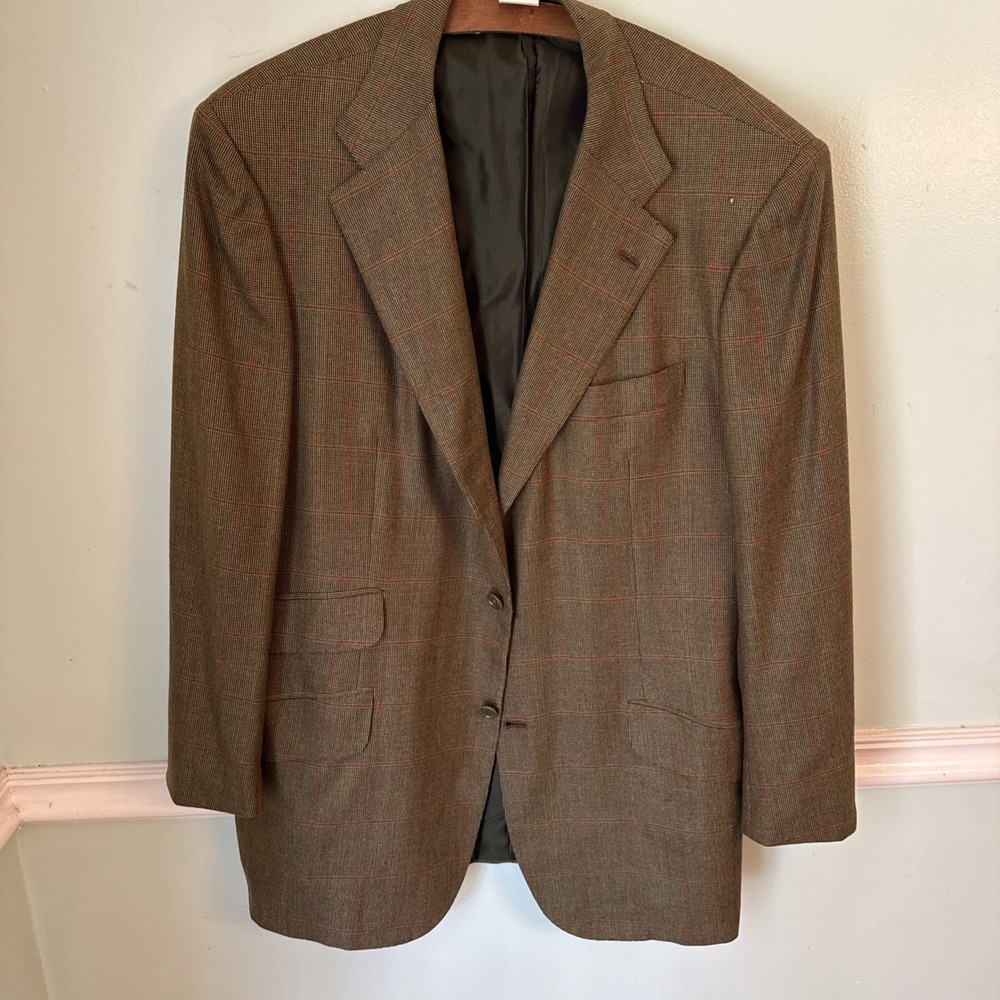 Kiton Ciro Paone Louis Boston 100% cashmere mens blazer Size52 FLAWS 42